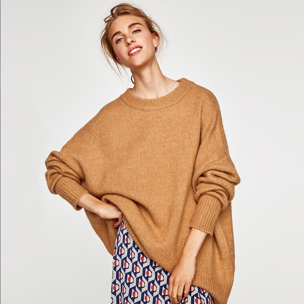 ZARA | Camel oversized sweater